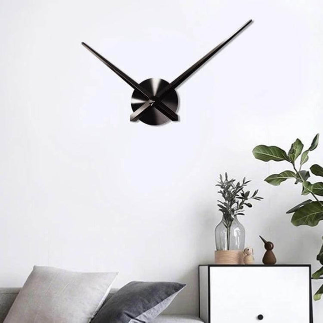 40-Inch Round Wall Clock For Home Or Office Decor Everyday Use minimalist black mirrored analog clock on white living room wall