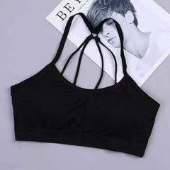 Black nylon tube top bra for girls - wireless and comfortable with stylish straps.