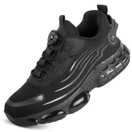 Flyknit Safety Work Shoes With Puncture Resistant Toe black breathable TPU Flyknit safety shoe with anti-smash toe and puncture protection