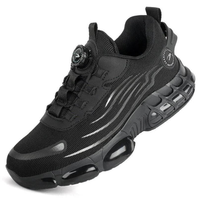 Flyknit Safety Work Shoes With Puncture Resistant Toe black breathable TPU Flyknit safety shoe with anti-smash toe and puncture protection