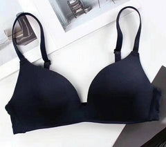 Black Nylon Push-Up Seamless Bra for Women providing comfort and support