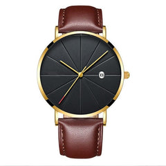 Men's Creative Waterproof Quartz Watch with Simple Calendar Design