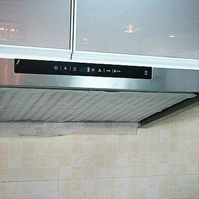 45x60cm Kitchen Exhaust Fan Filter for Grease and Smoke installed under stainless steel hood, white unwoven cloth trapping grease, smoke and dust