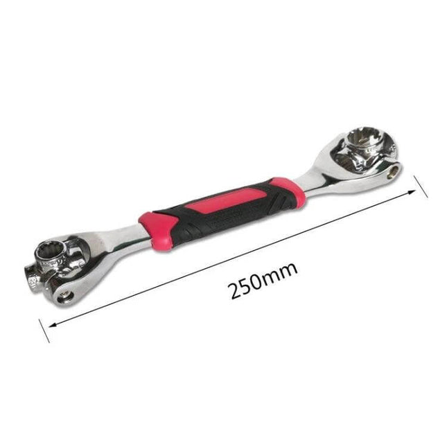 48-In-1 Socket Wrench, Double-Ended Home Repair Tool chrome plated 45 steel double-ended wrench with rubber grip 250mm compact