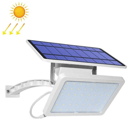 48LED Detachable Solar Light IP65 Waterproof Outdoor Courtyard Lamp mounted with angled solar panel charging in daytime for pathways and garden lighting