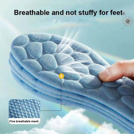 4D Massage Insole With Imitation Pebbles, Sizes 35-45 breathable mesh textured blue insole showing pebble massage surface
