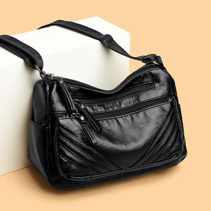 Black Large Crossbody Shoulder Bag For Everyday Wear