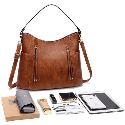 Vintage Large Leather Women’s Messenger Bag For Daily Use