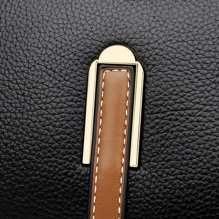 Simple Shoulder Messenger Bag With Textured PU