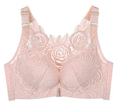 Elegant lace push-up bra with adjustable buckle and beautiful back for plus size comfort