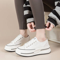 Tied Round Toe Platform Sneakers