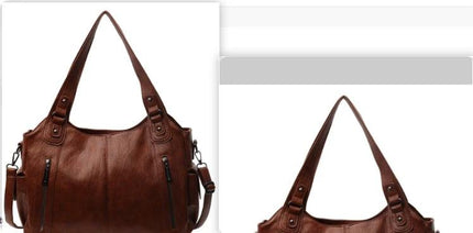 Retro European Style PU Handbag For Daily Use In Black Or Brown