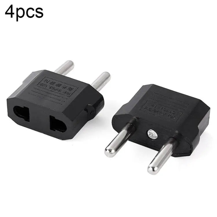 4pcs US to EU Plug Charger Adapter for Travel Power Use