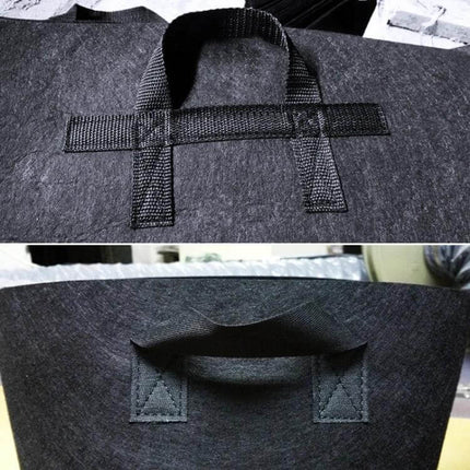 5 Gallon Planting Grow Bag With Handle For Easy Container Gardening showing reinforced stitched handle on breathable fabric pot