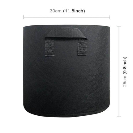 5 Gallon Planting Grow Bag With Handle For Easy Container Gardening black breathable fabric pot with handle, 30cm x 25cm
