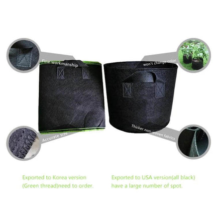 5 Gallon Planting Grow Bag With Handle For Easy Container Gardening - black breathable fabric bag with reinforced handles for balcony and patio gardening