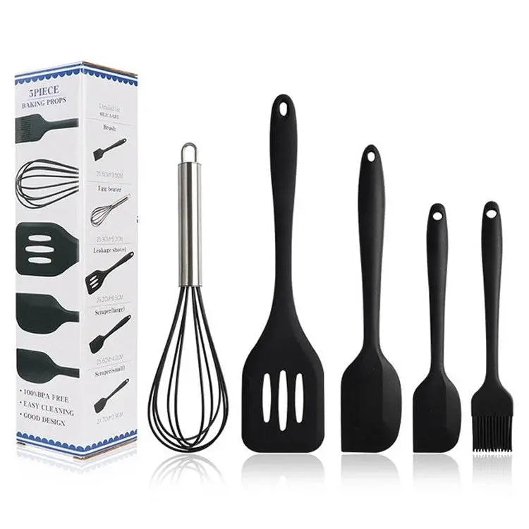 5 In 1 Pot Spatula Silicone Spatula Egg Beater Set Tools 