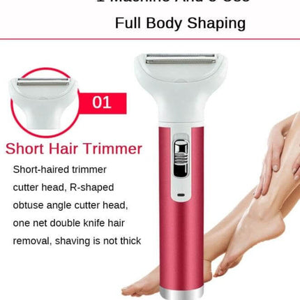 5 In 1 Shaver Nose Trimmer Eyebrow Kit For Women Daily Grooming compact pink electric trimmer for short hair and body shaping