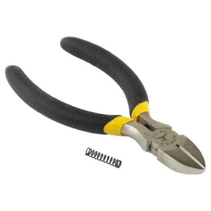 5 Inch Chrome Stainless Steel Diagonal Pliers For Everyday Tasks - compact 117mm precision-forged cutting pliers with black yellow handles and induction-hardened jaws