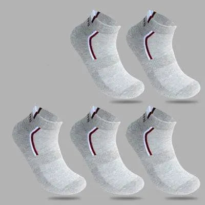 5 Pairs Cotton Socks Men's Solid Color Fashion Boat Socks