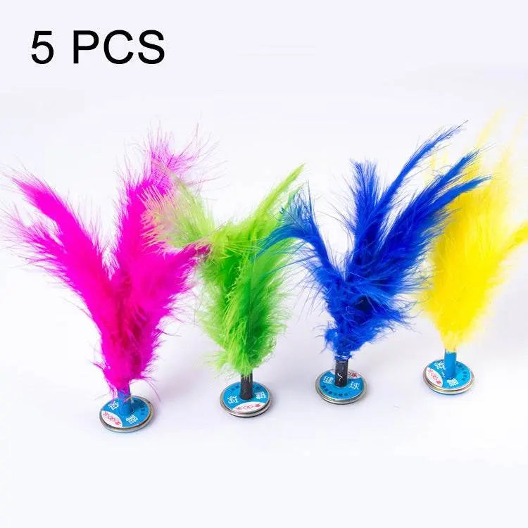 5 Pcs Turkey Feather Kick Shuttlecock Foot Exercise Toy Fun