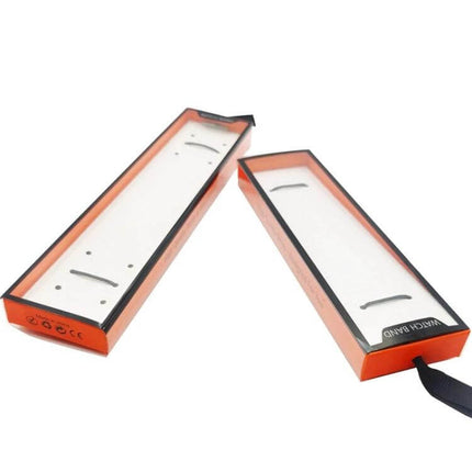 5-Piece Universal Watch Strap Box Gift Box, Long Or Short Orange-Black orange-black paper strap storage set with clear window, long and short boxes