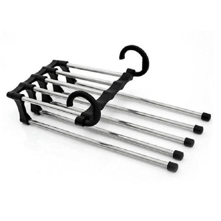 5-In-1 Telescopic Wardrobe Drying Rack for Pants and Clothes - compact telescoping pants hanger with stainless steel rods and plastic joints