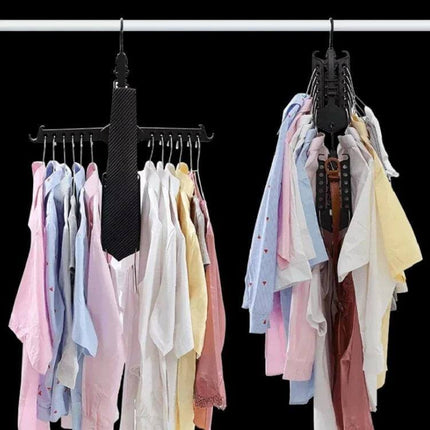 5-In-1 Telescopic Wardrobe Drying Rack for Pants and Clothes hanging shirts and ties in a compact wardrobe space