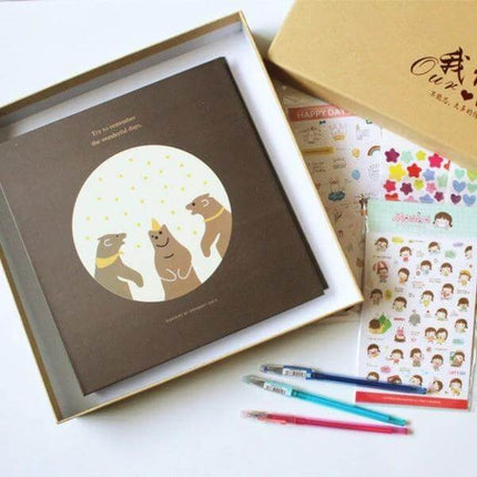 Photo Album 5 Inch Family Keepsake For Storing Memories compact 5-inch family photo album with stickers and pens for gifting and keepsakes
