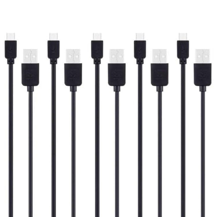Universal Smartphone Charging And Sync Cables 5 Pack Durable - five black durable USB charging and sync cables for Android phones