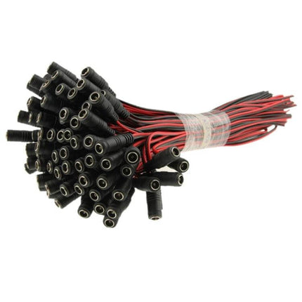 5.5x2.1mm DC Power Female Barrel Connector Adaptor For Controller 30cm bundle of PVC-jacketed female barrel connectors with red-black leads