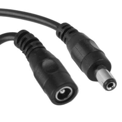 5.5x2.1mm DC Power Plug Male to Female Extension Cable With On Off Switch 30cm – compact inline cable with on/off switch for LED strips, 30cm