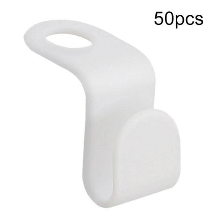 50-Pack Hanger Connecting Hooks For Closet Organization - white plastic hanger connector for stacking hangers and maximizing closet space
