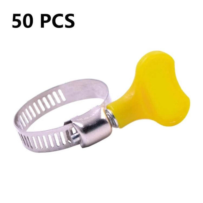 50-Pack Plastic Handle Water Pipe Clamp For Everyday Plumbing - yellow plastic-handle stainless steel hose clamp for small-diameter pipes