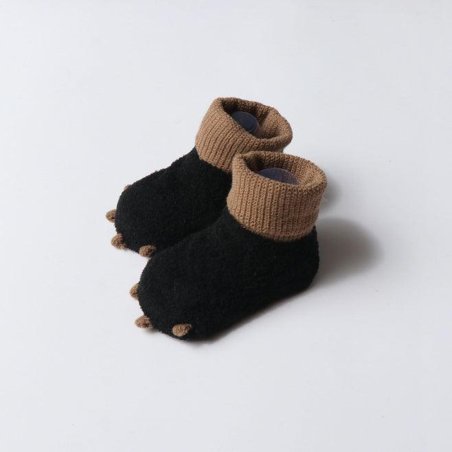 Cozy Velvet Baby Booties Black