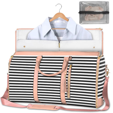 Large Foldable Travel Duffle Bag Waterproof Pink Tote