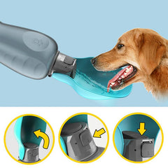 Portable 800ml Dog Water Dispenser with Foldable Bowl - Leakproof and High Capacity for Outdoor Adventures