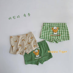 Kids' Modal Boxer Shorts 3-Piece Set with Fun Prints for Kindergarten