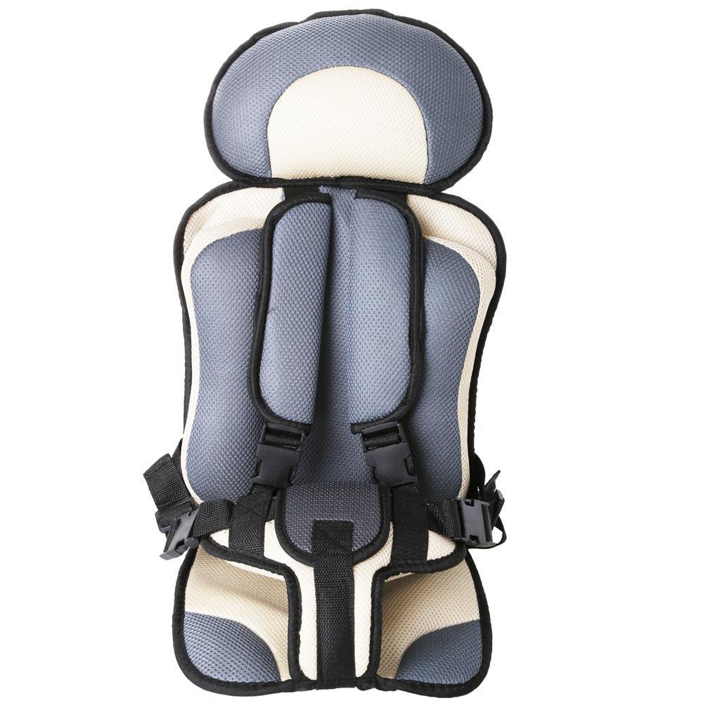 Portable Infant Safety Seat Mat for Kids - Thickened Sponge Car Stroller Pad with Detachable Back and Five-Point Belt