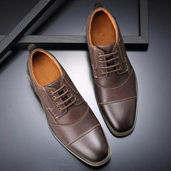 Stylish Leather Lace-Up Casual Footwear