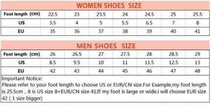 Women's Casual High Top Short Boots With Low Heel Round Toe product size chart showing foot length, US and EU sizes and sizing guidance
