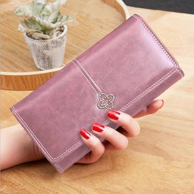 Women's Retro Long Zipper Travel Pouch Large Capacity Bag