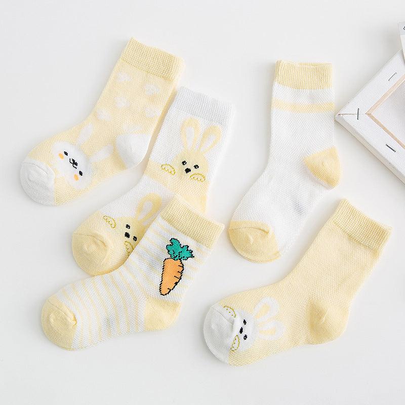 Cozy and Cute Cotton Baby Socks - Unisex Comfort Fit Yellow