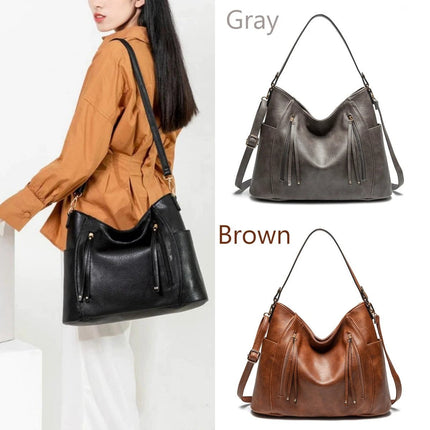Vintage Large Leather Women’s Messenger Bag For Daily Use