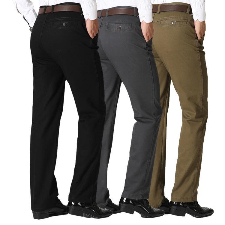 Men's Casual 100% Cotton Straight-Leg Cargo Pants