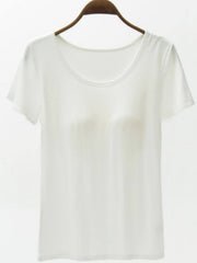 Round Neck Modal T-Shirt with Bra