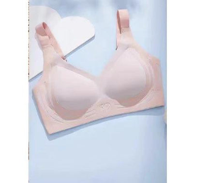 Comfortable Plus-Size Sports Bra with Soft Adjustable Support for Active Wear - pink nylon plus-size bra, soft adjustable straps, sizes M-4XL