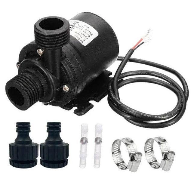 5m Lift Booster Pump For Small Home Water Systems At Home - compact DC12/24V 20W submersible pump with fittings and hose clamps