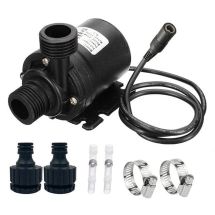 5m Lift Booster Pump For Small Home Water Systems At Home - compact DC12/24V 20W submersible pump with fittings, 13 L/min flow, up to 5.5m head