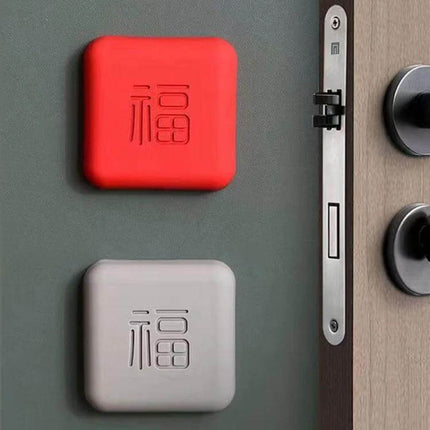 5Pcs Silicone Doorknob Collision Pads For Quiet Door Closing - red and gray thick silicone adhesive pads protecting wall from doorknob impact
